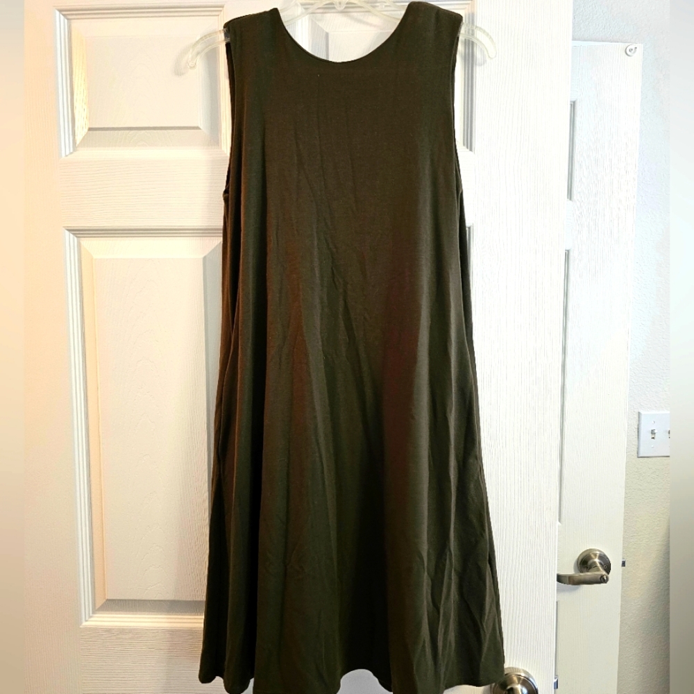 Olive green tank dress